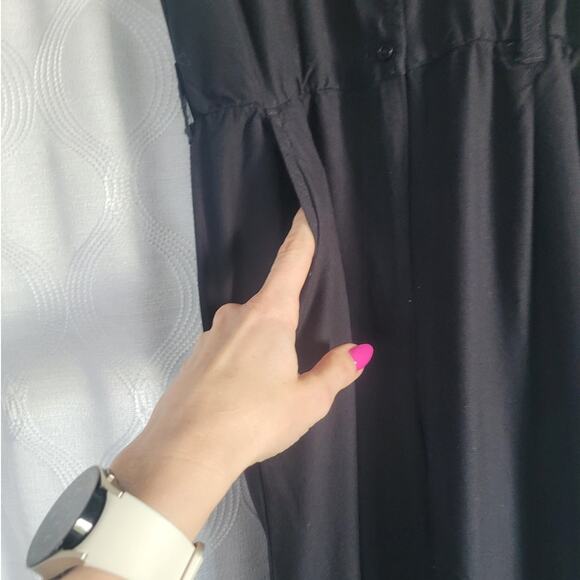 Obey Black Cropped Sleeveless Jumpsuit XS Lightweight Beachy Streetwear EUC - Picture 4 of 16